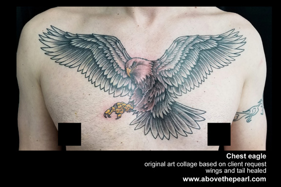chest eagle tattoo by tanya magdalena