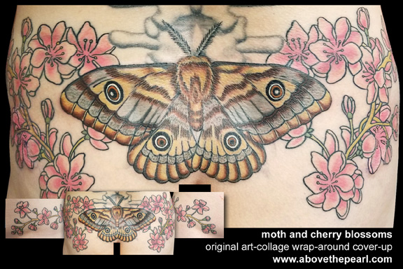 moth and blossoms cover-up by Tanya magdalena