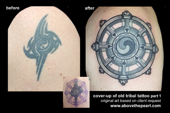 tribal cover up tattoo by tanya magdalena