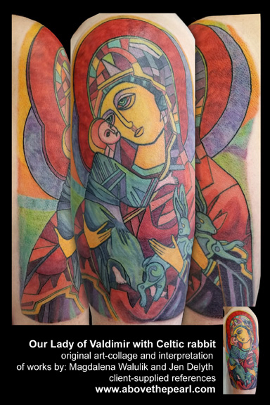 our lady of vladamir tattoo by Tanya Magdalena