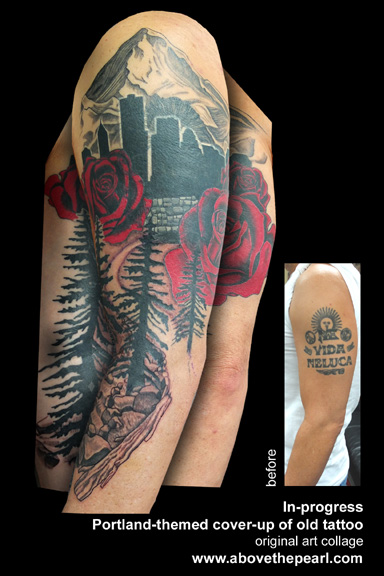 portland sleeve cover-up in progress by tanya magdalena