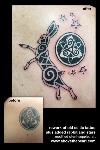celtic redo and rabbit tattoo by tanya magdalena 