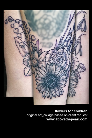 flowers for kids tattoo by tanya magdalena