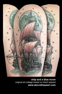 ship tattoo by Tanya Magdalena