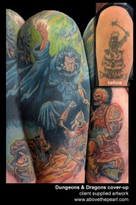 Color Wizard Cover-Up Tattoo by Tanya Magdalena