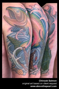 chinook salmon tattoo by tanya magdalena