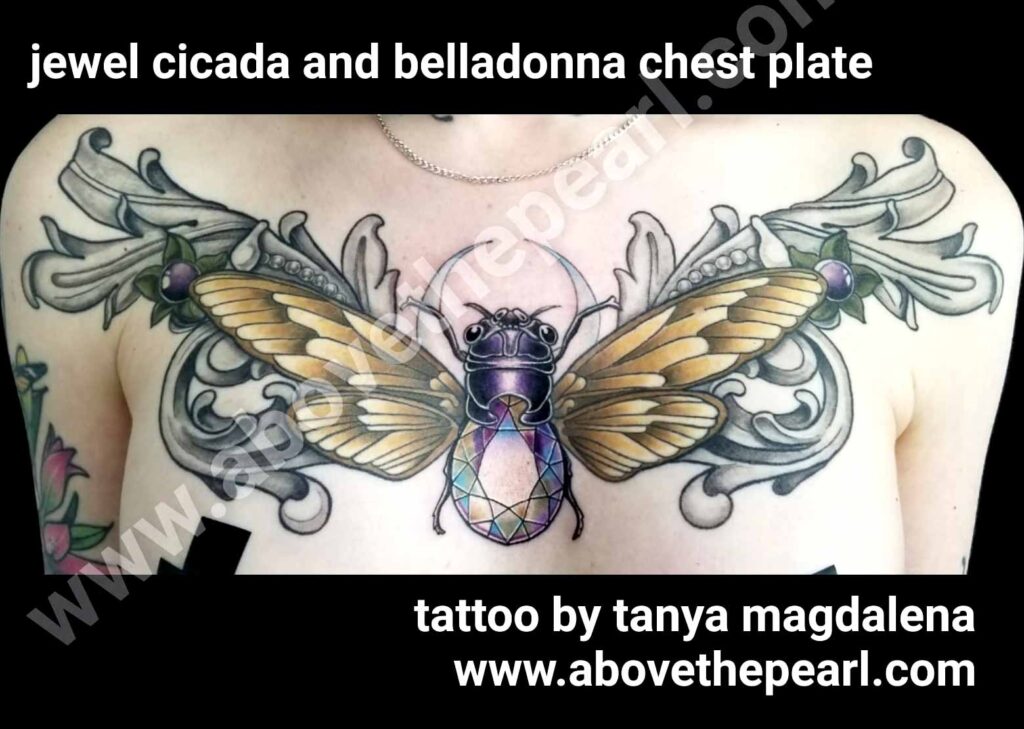 jewel cicada tattoo by Tanya Magdalena